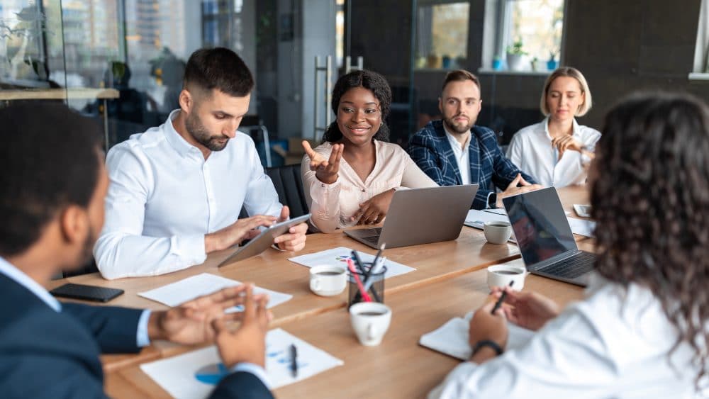 Mixed Business People Having Corporate Meeting