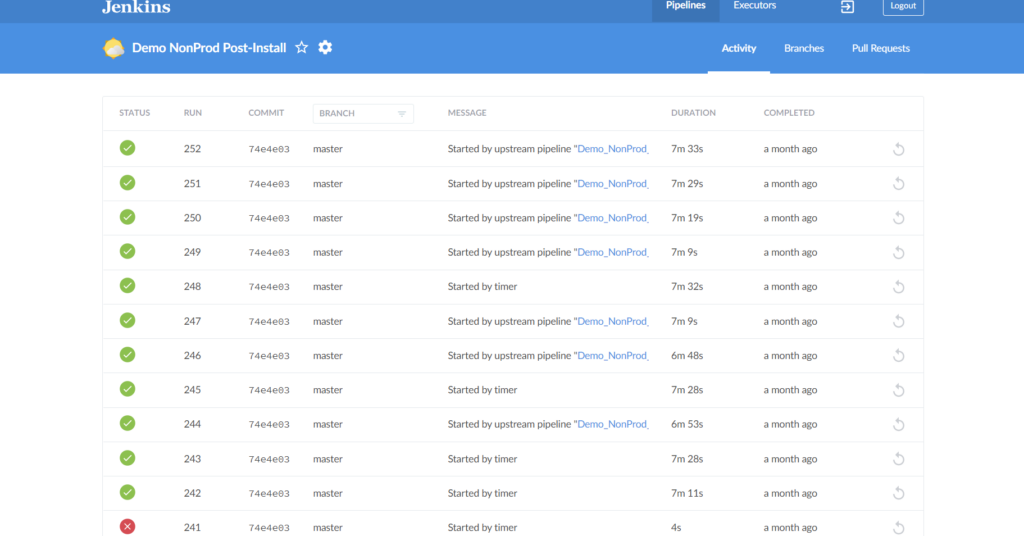 Jenkins pipelines example
